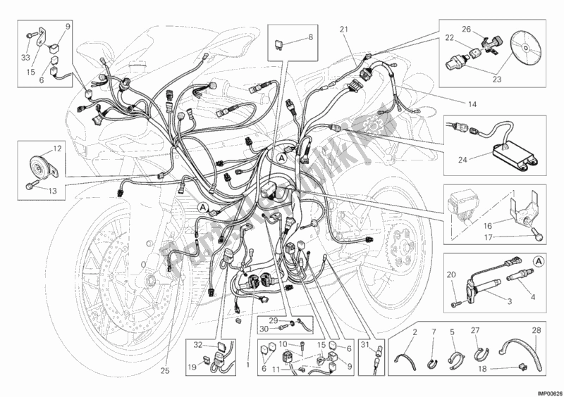 Toutes les pièces pour le Faisceau De Câblage du Ducati Superbike 1198 S Corse USA 2010